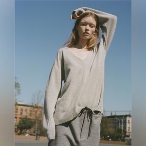 NWT $450 Rag & Bone Blue Ace V-Neck Cashmere Sweater